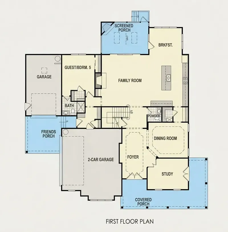 1. stāvs 26 – Divstāvu mājas projekts 454 m², 5 Guļamistabas — 78053R