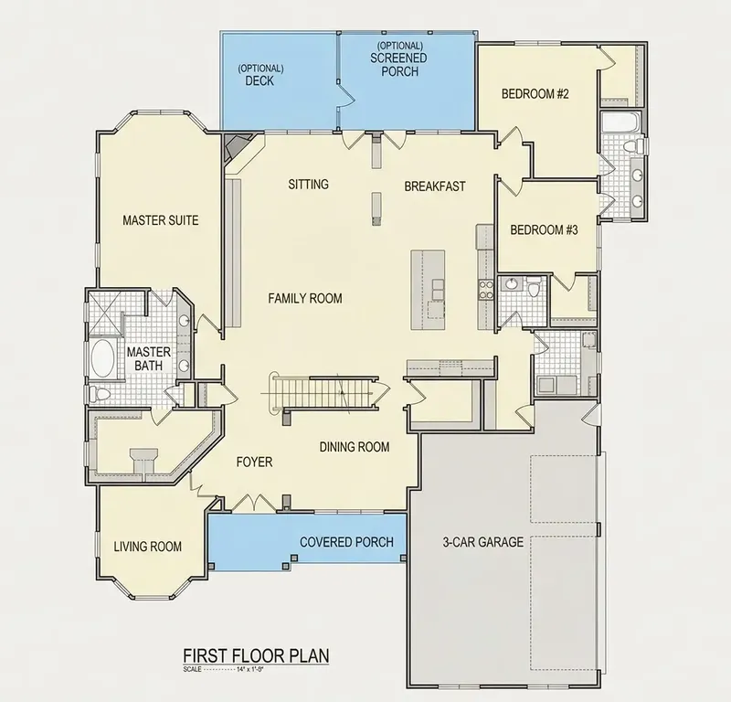 1. stāvs 9 – Mājas projekts ar mansardu 698 m², 6 Guļamistabas — 84878R