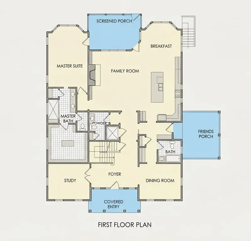 1. stāvs 18 – Mājas projekts ar mansardu 422 m², 4 Guļamistabas — 24814R