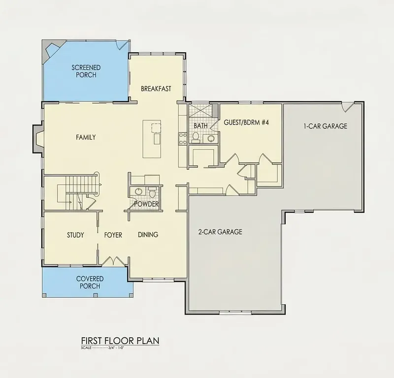 1. stāvs 22 – Divstāvu mājas projekts 372 m², 4 Guļamistabas — 76809R