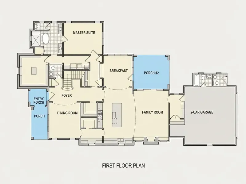 1. stāvs 1 – Divstāvu mājas projekts 360 m², 4 Guļamistabas — 94639R
