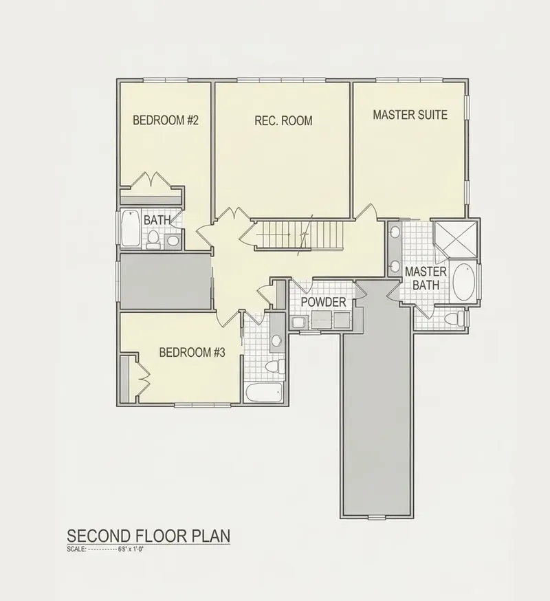 2. stāvs 10 – Trīsstāvu mājas projekts 293 m², 5 Guļamistabas — 54803R