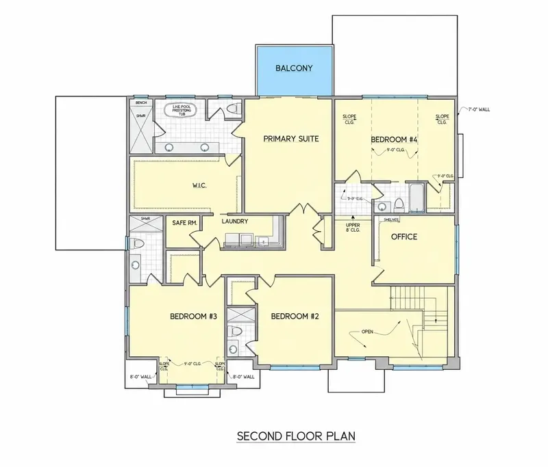 2. stāvs 10 – Divstāvu mājas projekts 624 m², 5 Guļamistabas — 82614R