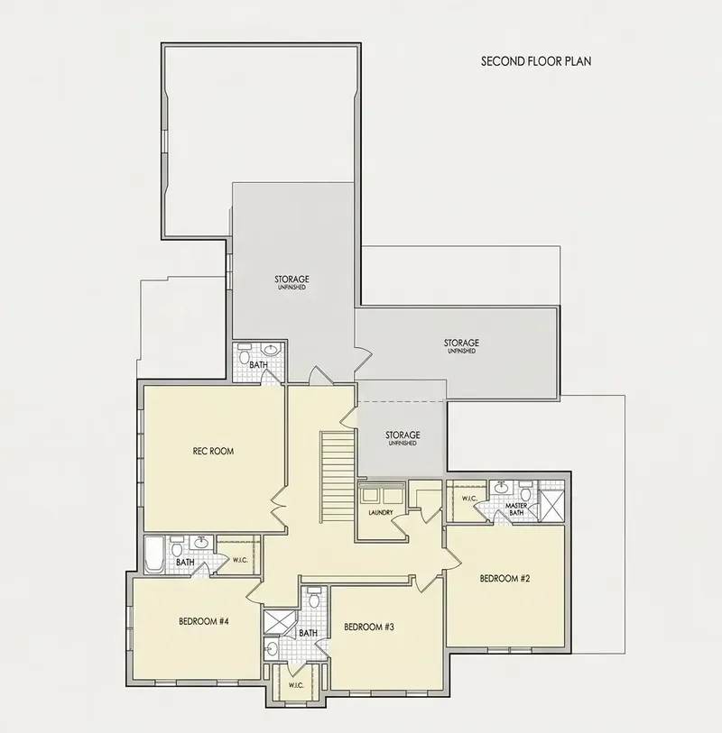 2. stāvs 26 – Divstāvu mājas projekts 433 m², 4 Guļamistabas — 51188R