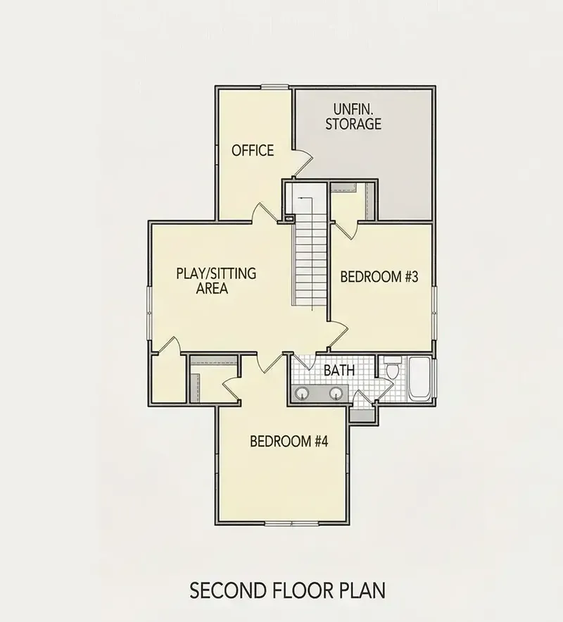 2. stāvs 21 – Mājas projekts ar mansardu 235 m², 4 Guļamistabas — 88702R
